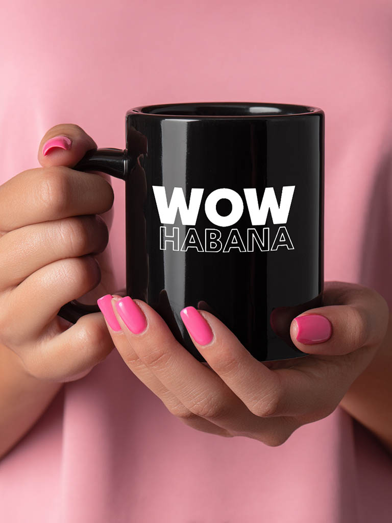 Taza de cerámica negra  personalizable